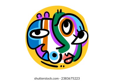 The design of this artwork plays with abstract shapes and captivating textures, resulting in a visually stunning composition.vector illustrations