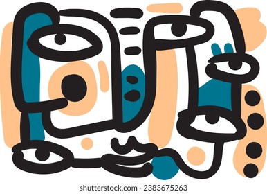 The design of this artwork plays with abstract shapes and captivating textures, resulting in a visually stunning composition.vector illustrations