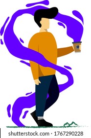 design of this illustration vector title drink man. This illustration vector design is perfect for the the beverage business such as coffee, greentea, lemonlime, and others.