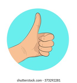 Design thumbs up icon. 