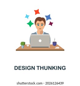 Design Thunking flat icon. Colored sign from collection. Creative Design Thunking icon illustration for web design, infographics and more