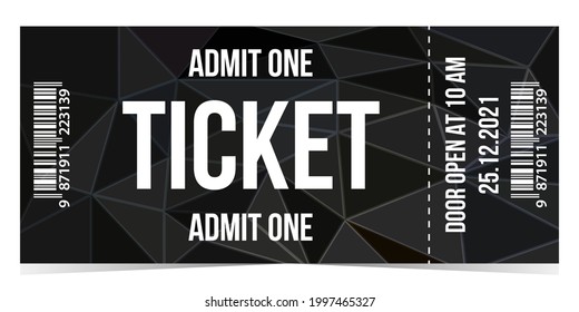 Design Ticket vector template for invitation, event, concert, music festival, movie festival, show, performance, etc.
