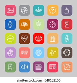 Design time line flat icons, stock vector