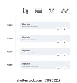 design timeline template gray style