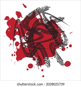 diseño de pistas de neumático vectores de salpicadura