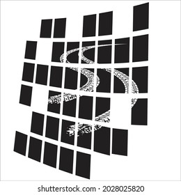 design tire tracks vector splash