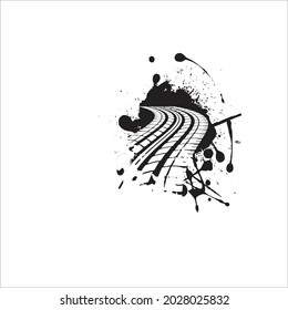 design tire tracks vector splash