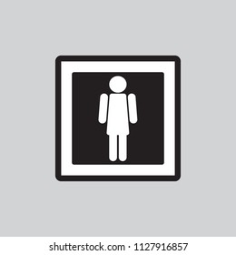 The design of toilet symbol in black and white frame.