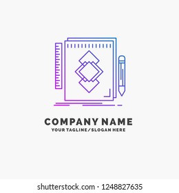 design, Tool, identity, draw, development Purple Business Logo Template. Place for Tagline
