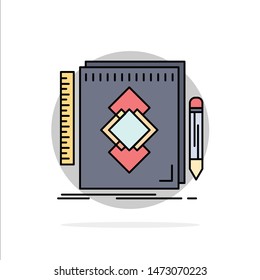design, Tool, identity, draw, development Flat Color Icon Vector