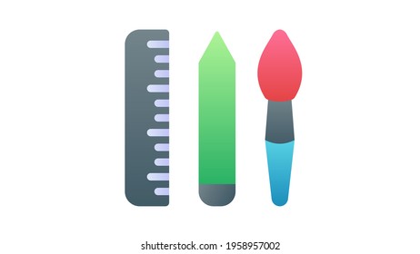 design tool pen brush single isolated icon with smooth style