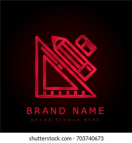 Design tool red chromium metallic logo