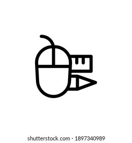 icono de línea vector de herramienta de diseño