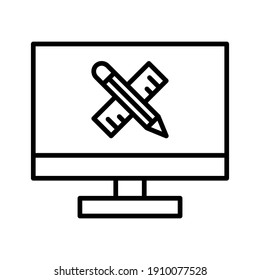 Design tools, computer, education, graphic design icon vector image. Can also be used for online education. Suitable for use on web apps, mobile apps and print media.