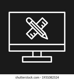 Herramientas de diseño, computadora, educación, imagen vectorial de icono de diseño gráfico. También se puede usar para la educación en línea. Idóneo para aplicaciones web, aplicaciones móviles y medios impresos.
