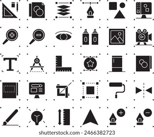 Design tools fill icon set vector design illustration stock