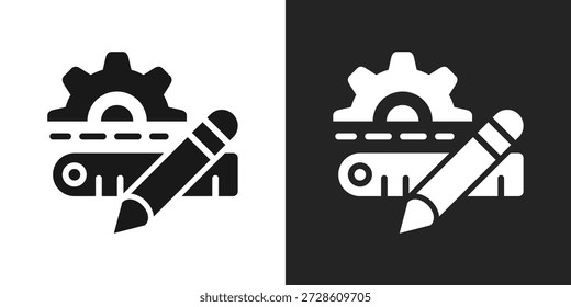 Design Tools Icon In Black And White Glyph Style