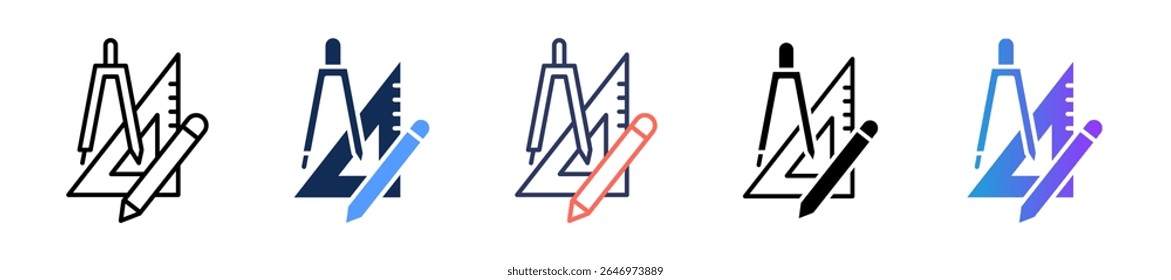 Design Tools Icon Multiple Vector Illustration