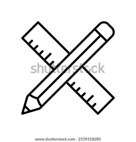 Design tools icon with pencil and ruler
