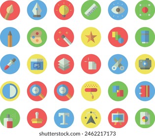 Design tools icon set vector illustration stock