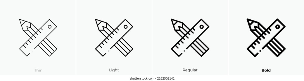 design tools icon. Thin, Light Regular And Bold style design isolated on white background