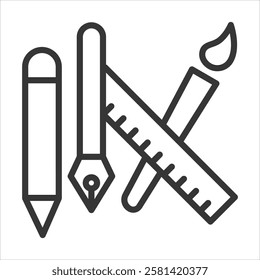 Design Tools Icon Vector Illustration Outline