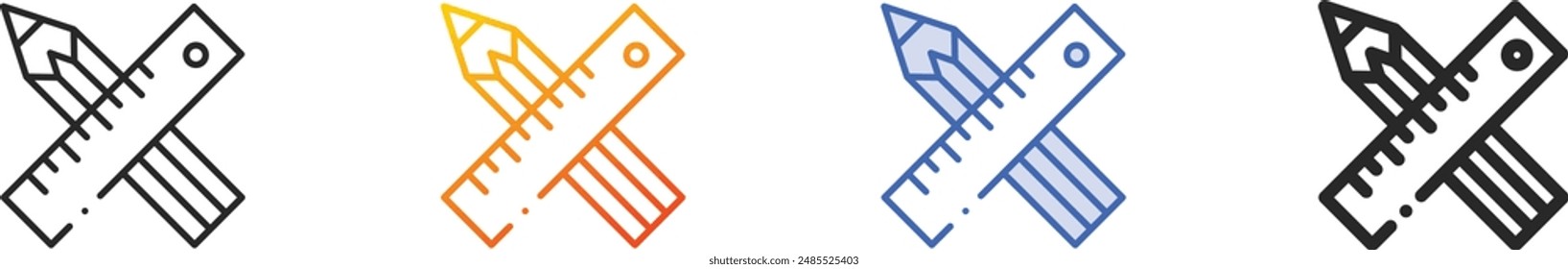 design tools icon.Thin Linear, Gradient, Blue Stroke and bold Style Design Isolated On White Background