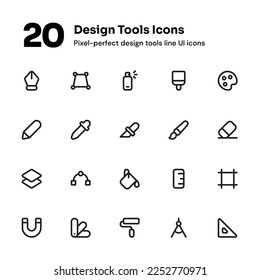 Design tools pixel-perfect icons suitable for website and mobile apps ui