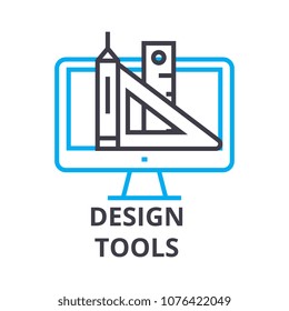 design tools thin line icon, sign, symbol, illustation, linear concept, vector 