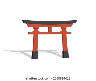 Diseño de la ilustración del portón torii