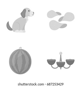 design, trade, business and other web icon in monochrome style.juicy, chandelier, lighting, icons in set collection.