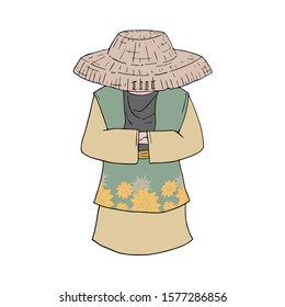 A design of traditional asian man.