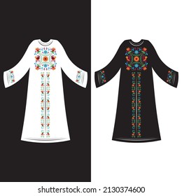 Design of traditional islamic muslim dress for woman, black fashion beautiful abaya from UAE or Saudi Arabia. Luxury icon abaya. Beautiful arabic abaya flat lay. muslim hijab, islamic female clothing.