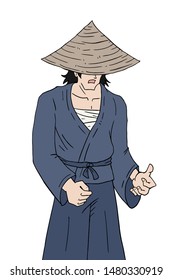 Design of traditional japanese man draw