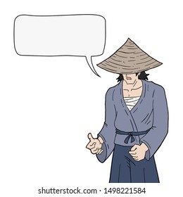 Design of traditional japanese man draw