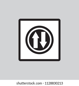 The design of traffic sign symbol in black and white frame