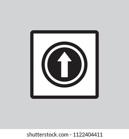 The design of traffic symbol in black and white frame.