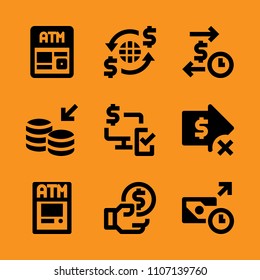 design, transfer, password and machine icon set. Vector illustration for web and design.