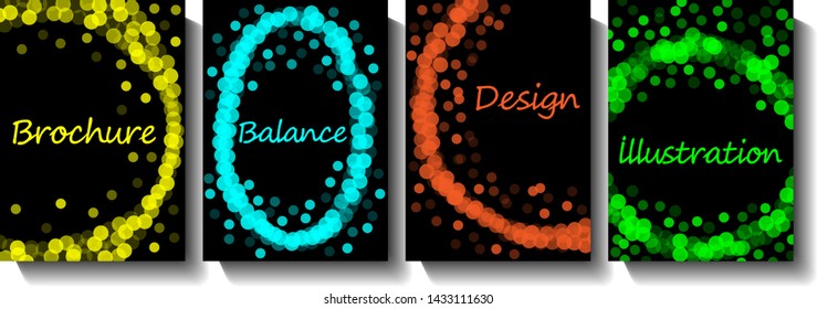 Design with transparent circles and other geometric shapes. Rectangle template brochure, report, catalog, magazine. Brochure layout modern abstract background. Vector concept.