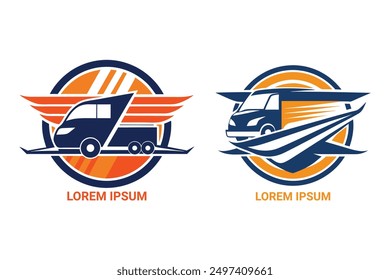 Design a transport company logo that embodies speed, reliability, and innovation. Use sleek lines, dynamic shapes, and a modern color palette to reflect efficient and connected global logistics.