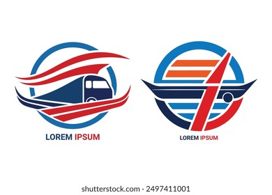 Design a transport company logo that captures reliability and speed. Use dynamic lines and modern colors to convey efficient, seamless, and innovative global logistics solutions.