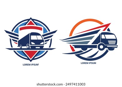 Design a transport company logo that captures reliability and speed. Use dynamic lines and modern colors to convey efficient, seamless, and innovative global logistics solutions.