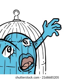 Design of trapped in cage draw