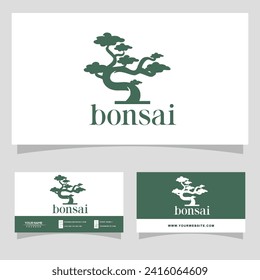 design tree bonsai logo vector template