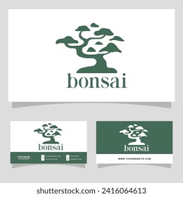 design tree bonsai logo vector template