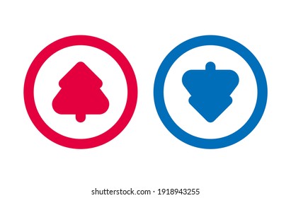 Design-Aufwärts-Pfeil-Symbol Blau und Rot