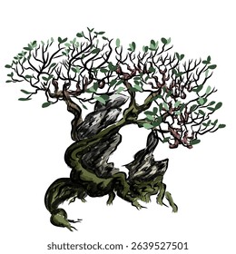 design of a tree image growing in nature