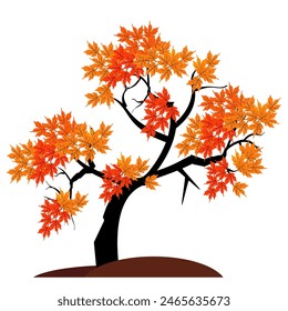 
design of trees, branches, twigs and leaves in flat style. green ecosystem illustration with. flat design of tree on white background.