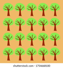 DESIGN BÄUME. FARBIGE RETRO-BÄUME PATTERN FARBEIT