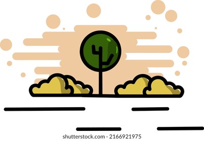 design of trees and shrubs in a flat style